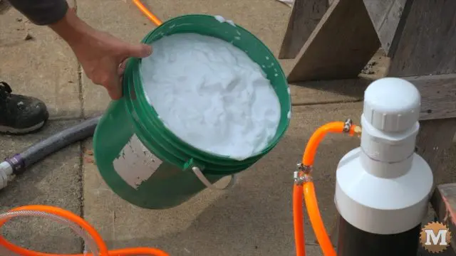 a dense pail of foam