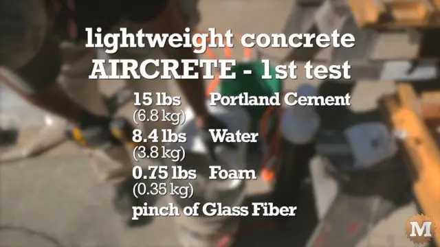 another aircrete concrete lightweight test recipe
