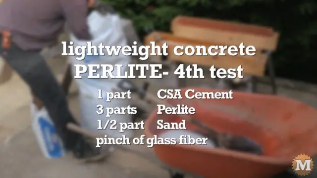 Lightweight Perlite Concrete blend formulation