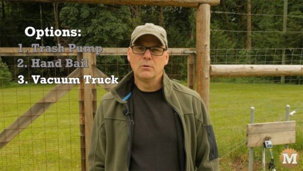 Maybe a vacuum truck could pump mud that deep?