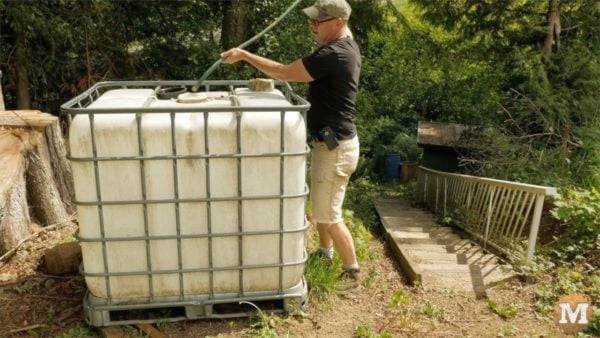 Temporary water storage to empty well