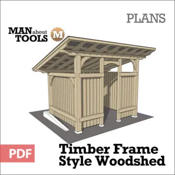 Timber Frame Woodshed woo - digital pdf plan