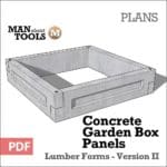 Concrete Garden Box Panels Digital PDF Plan - raised beds