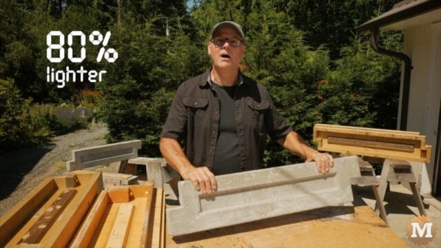 Aircrete was 80% lighter than regular concrete