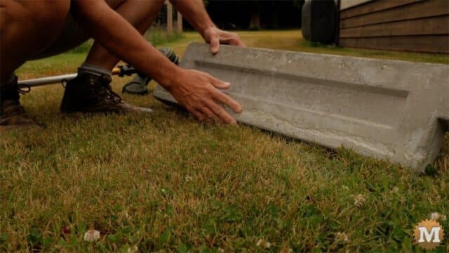 Aircrete panel was damaged by grass line trimmer