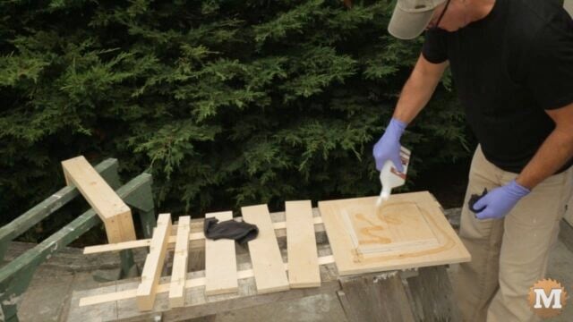 coating the form with mineral oil to keep the concrete from sticking