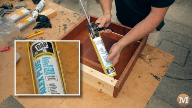latex caulk rounds the corners and seals the form to make it water tight