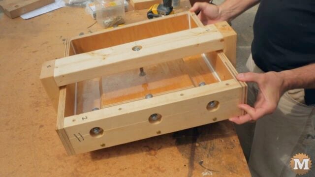a garden bench concrete leg form ready for concrete casting
