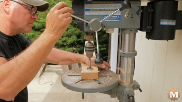 using a drill press for this step