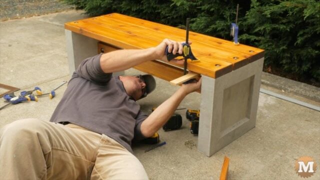 assembling the seat for the bench