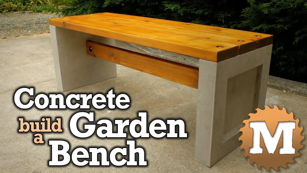 YouTube Thumbnail Build a Concrete Garden Bench - MAN about TOOLS