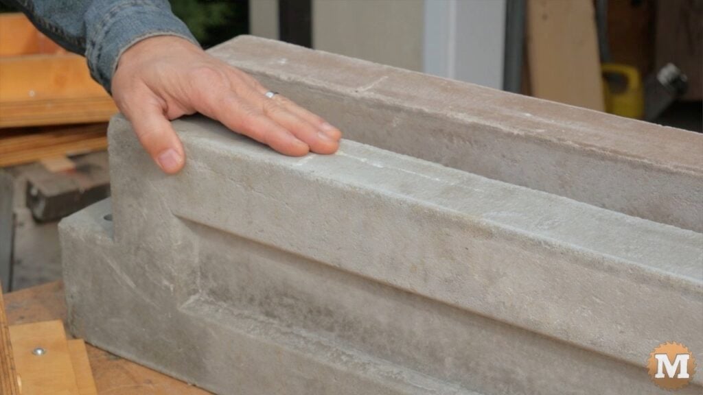 close up of the foamcrete garden panels