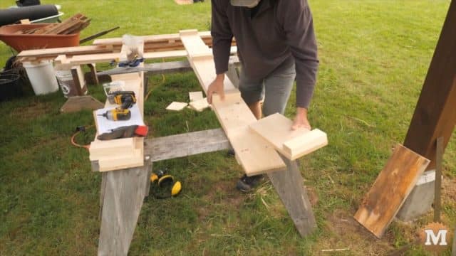 making the concrete forms from 1x8 lumber