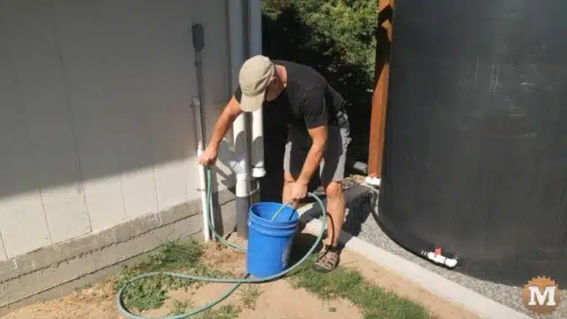 draining the rainwater tank system