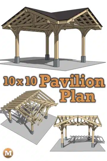 Three Gable Timber Frame Style Pavilion Plan