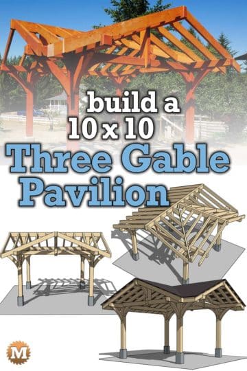 a Douglas Fir Three Gable Pavilion and several 3D model views