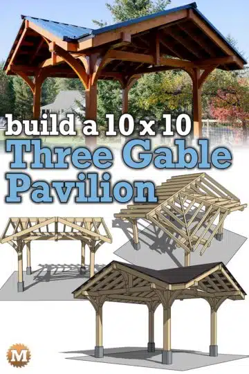 a Douglas Fir Three Gable Pavilion and several 3D model views