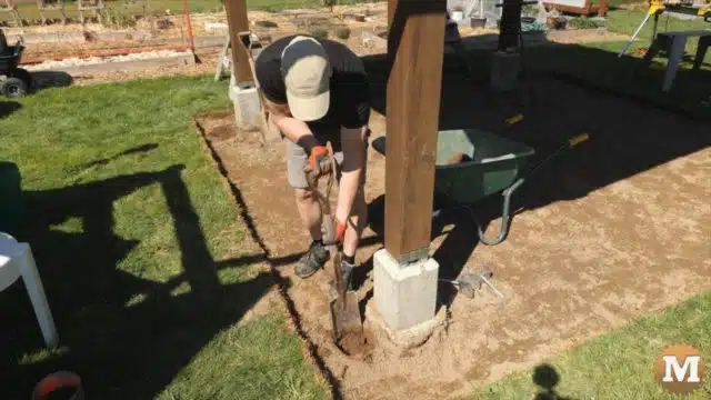 Digging shallow holes for deck foundation