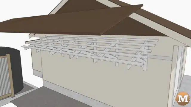 Sketchup CAD animation of awning frame