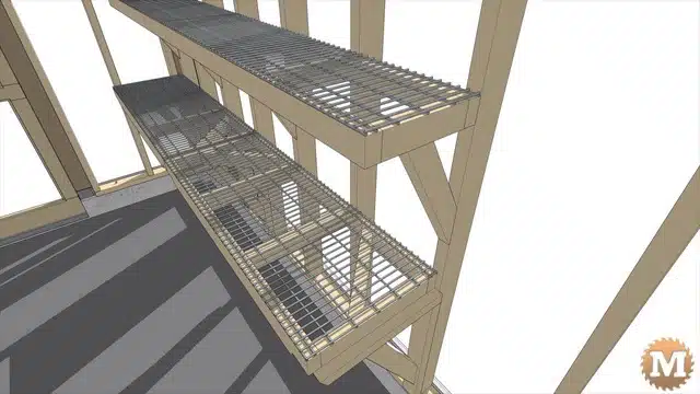 Sketchup animation of greenhouse shelves assembly