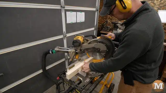 Cutting the parts for the lower shelf brackets
