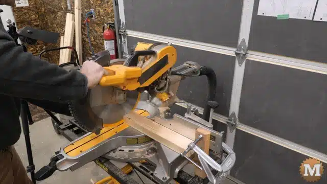 Cutting the parts for the lower shelf cross members