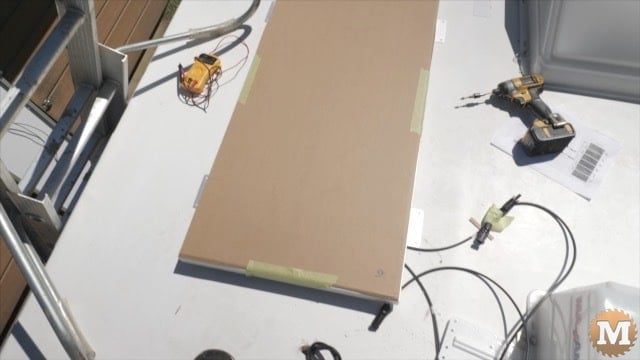 Solar panel, covered with cardboard