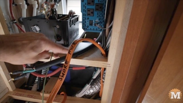 Labelled shore power wire