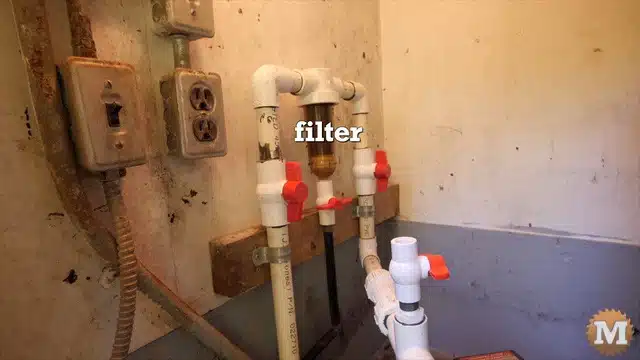 Shallow well pump setup - spin down sediment filter