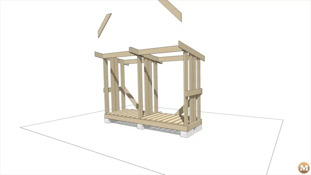 Sketchup 3D animation of a simple firewood drying shed