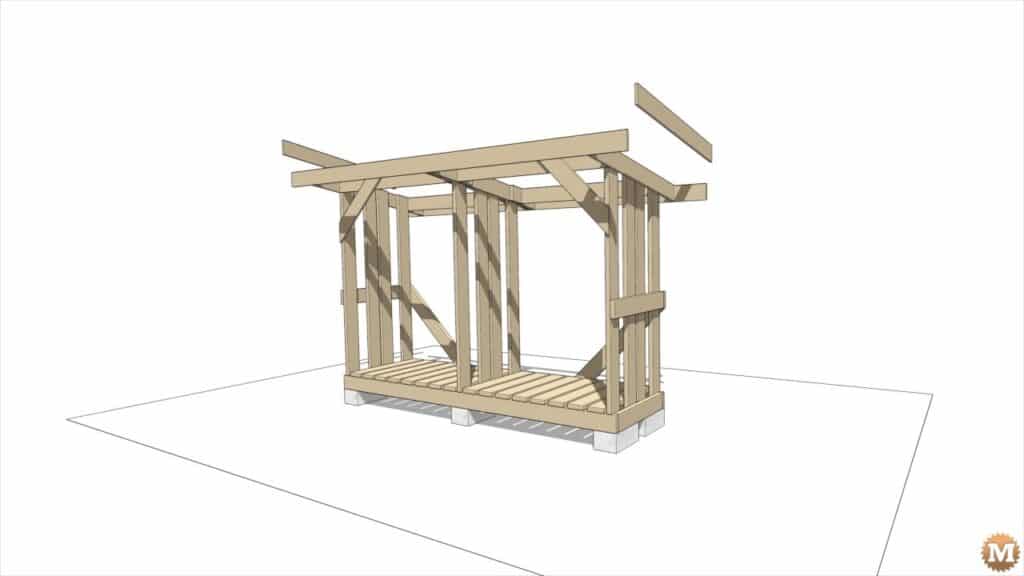 Sketchup 3D animation of a simple firewood drying shed