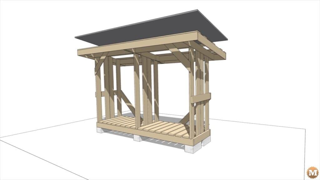 Sketchup 3D animation of a simple firewood drying shed