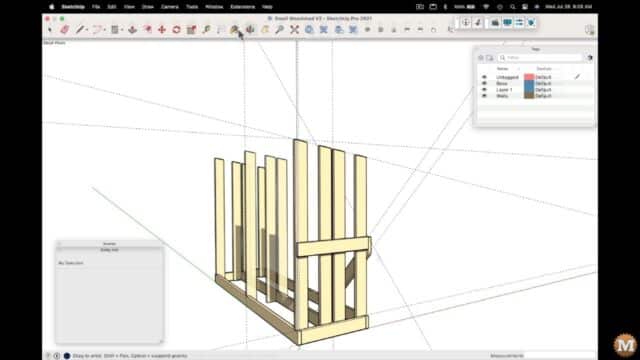 CAD 3D model construction of a firewood rack