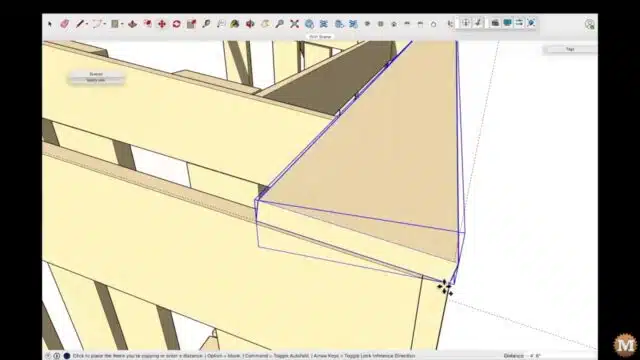 Sketchup 3D modelling of a simple firewood drying shed