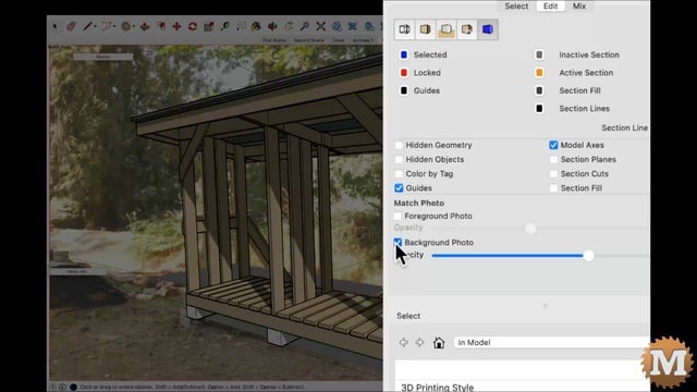 Woodshed model in Sketchup Pro 3d Modelling Software