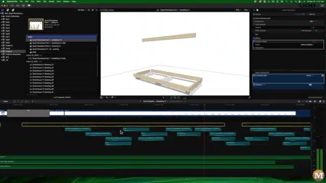 Screen captures from the Final Cut Pro video editing program