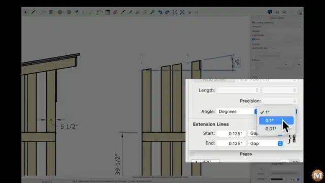 Screen captures from the Sketchup Layout for creating dimensioned drawings and plans