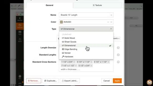 Screen captures from the Sketchup Plugin called OpenCutList for automatically generating a Cut List