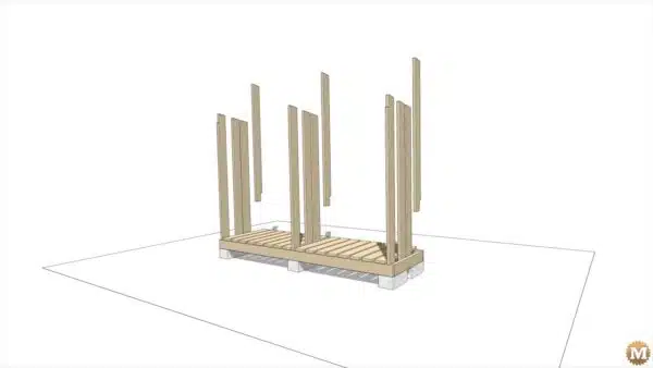 simple firewood drying shed 019