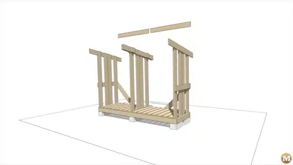 simple firewood drying shed 020