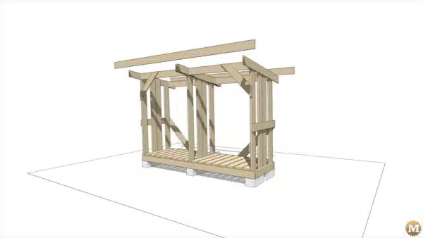 simple firewood drying shed 022