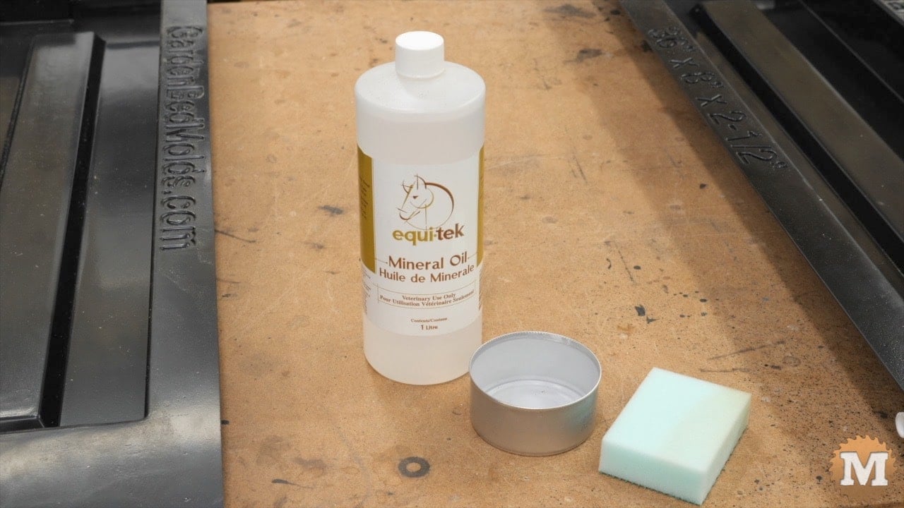 food grade mineral oil is non-toxic and works well as a unmolding agent