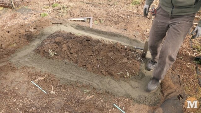 packing the sand underfoot
