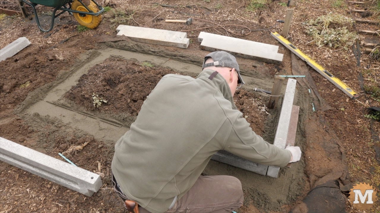 checking square on the corner of the garden box