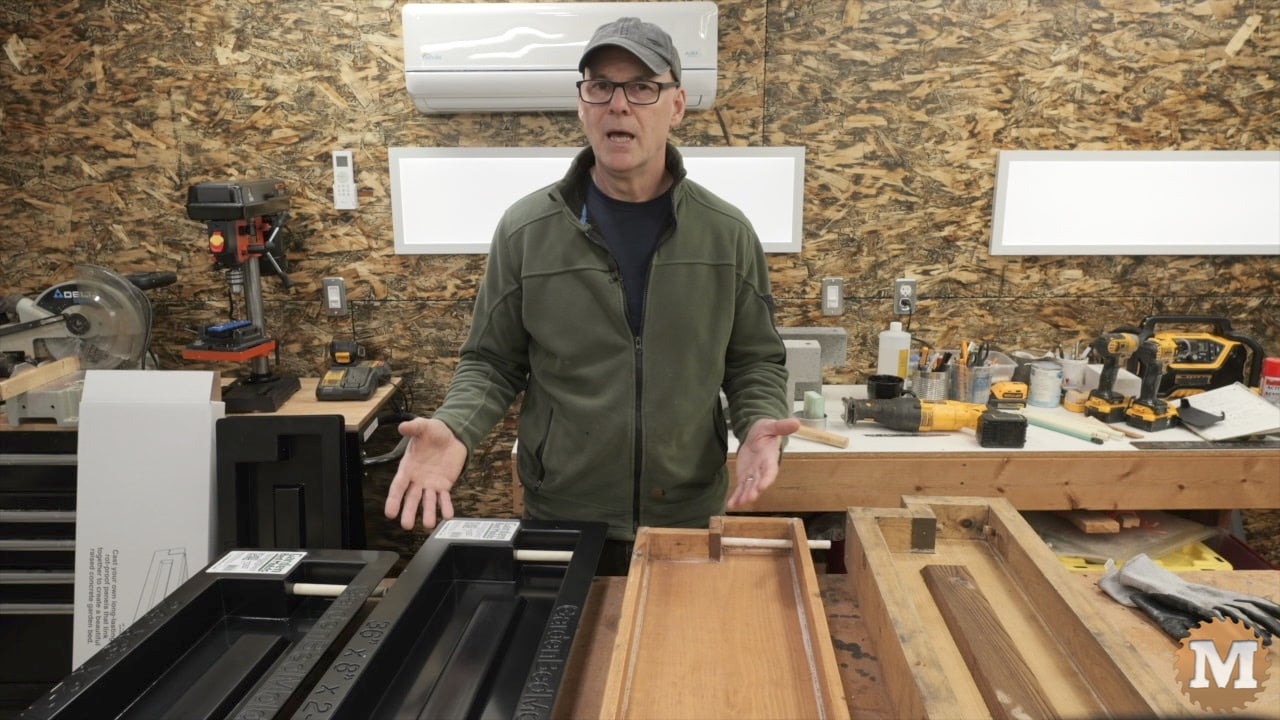 Kent introducing the new ABS Plastic vacuum formed molds for casting our concrete garden bed panels