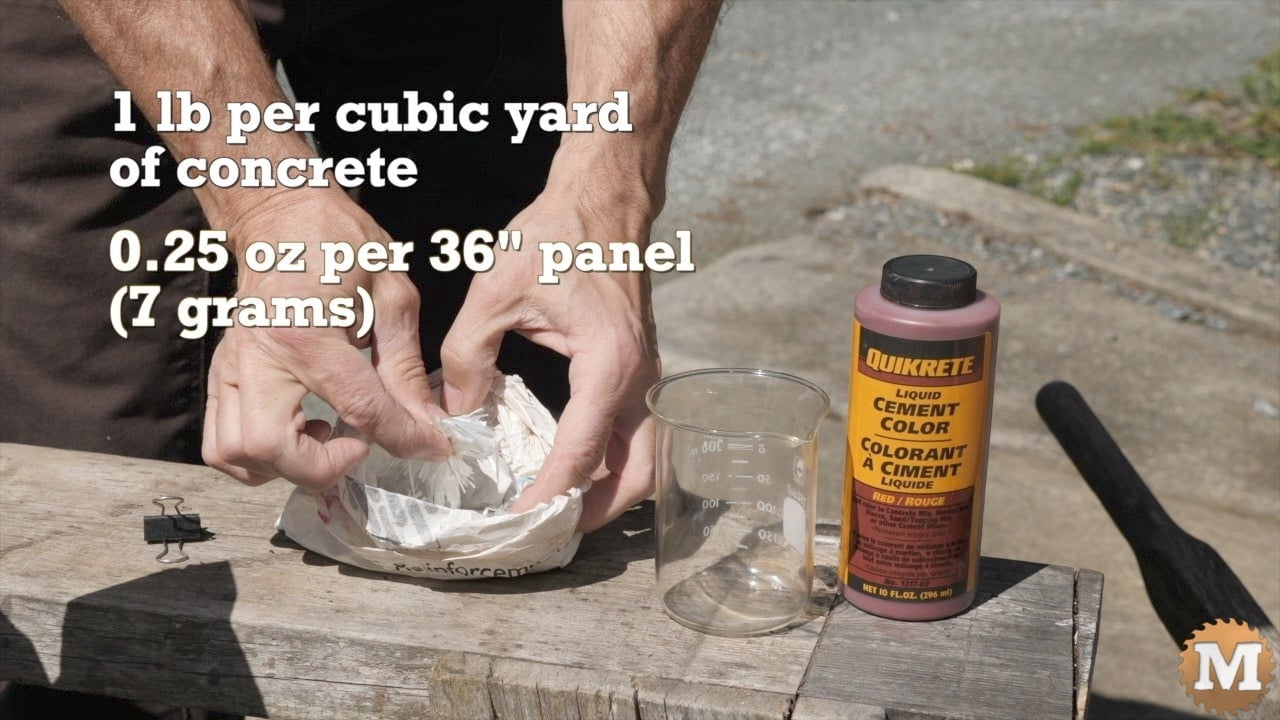 A graphic indicating the ratio of glass fiber to concrete volume