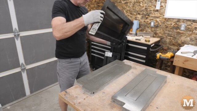 unmolding two concrete castings
