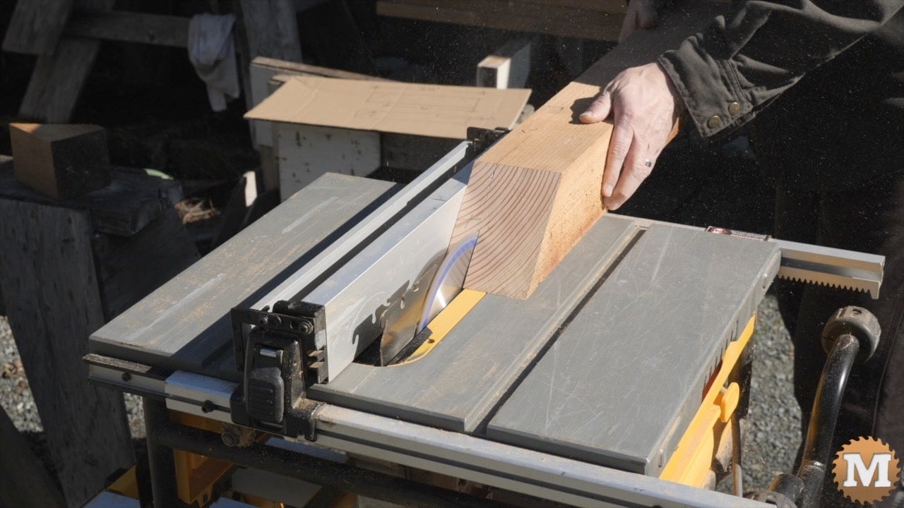 Ripping a 4x4 through a table saw