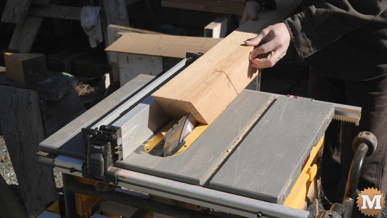 Ripping a 4x4 through a table saw