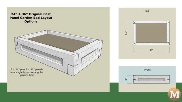concrete garden bed 24 36 inch panel single row